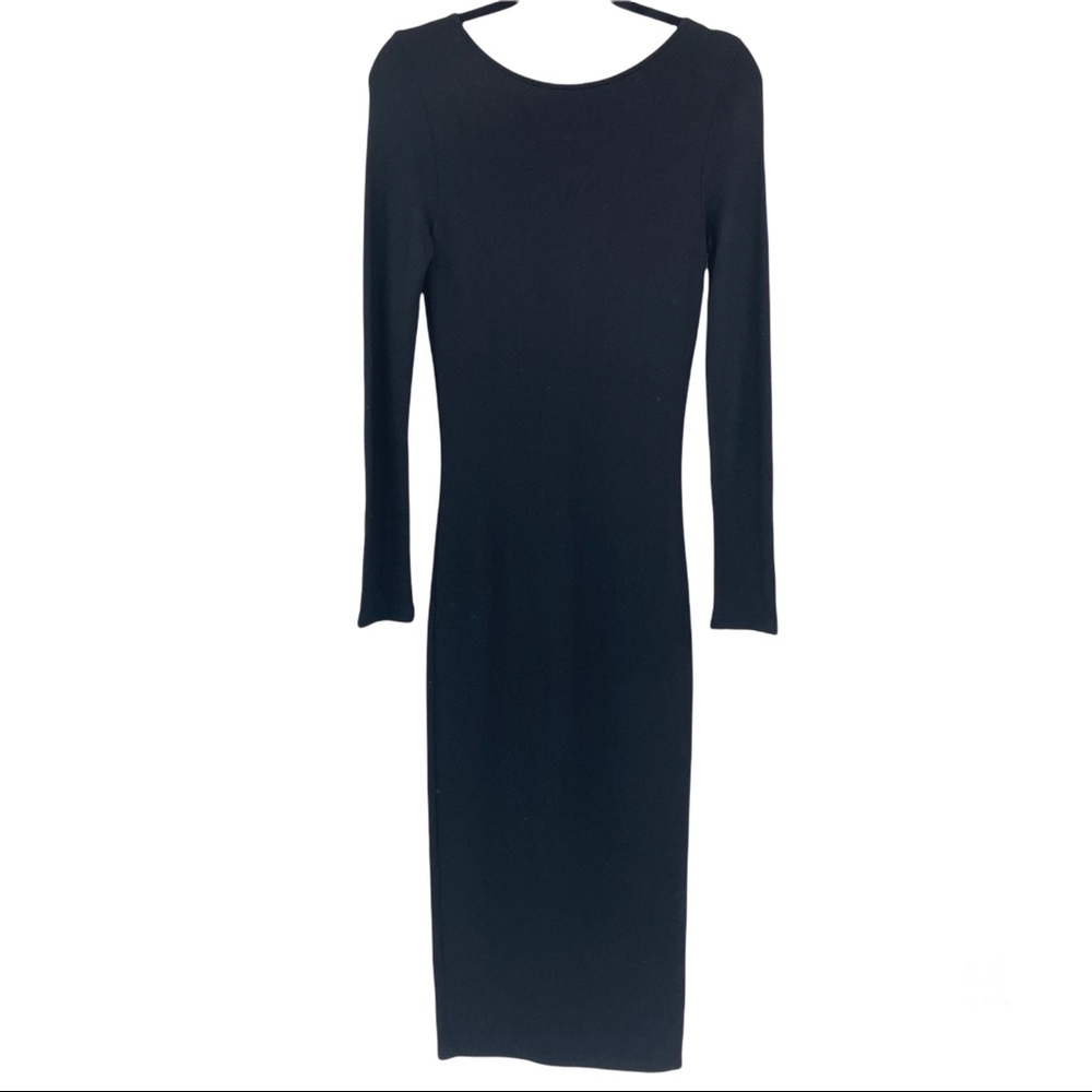 Charli London Black Bodycon Long Sleeve Exposed Zipper Back Detail 6